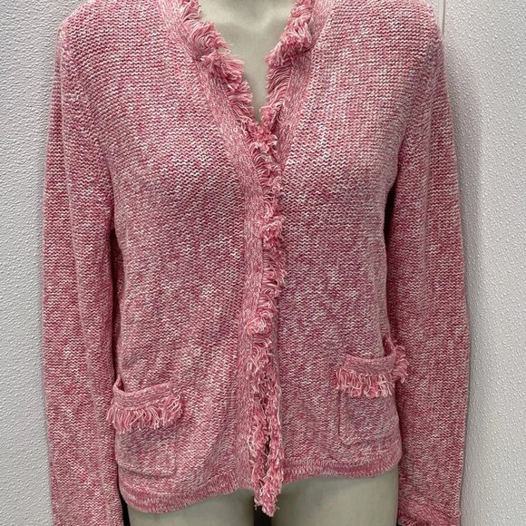 J.McLaughlin Women’s Simone Cardigan Jacket Size M Pink — Hook & Eye Closure - Picture 1 of 8